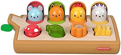 Fisher-Price Baby Toy Hide & Peek Pop-Up Animal-Themed Sensory Activity with Wood Accents & Sounds for Ages 9+ Months Fisher-Price