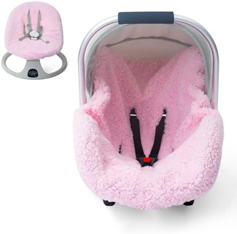 Winter Baby Car Seat Cover, Infant Car Seat Liner with Plush Fleece, Infant Insert for Baby Carseat, Warm Carseat Cover for Cold Weather, Baby Carrier Cover Liner Replacement for Newborn Shower Party The Kenkyo