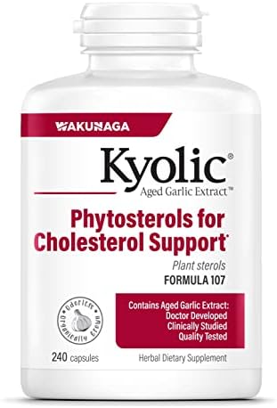 Kyolic Aged Garlic Extract Formula 107, Phytosterols for Cholesterol Support, 240 Capsules (Капсулы) (Packaging May Vary) Kyolic