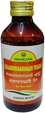 Балаашвагандхаади Тхайла, упаковка 6 бутылок по 200 мл для укрепления мышц и улучшения кровоснабжения NAGARJUNA