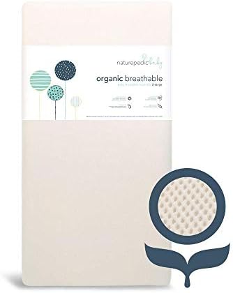 Naturepedic Organic Crib Mattress - 2-Stage Lightweight Infant & Toddler Mattress with Protector Pad - Waterproof, Breathable & Non-Toxic Mattress for Baby and Toddler Bed Naturepedic