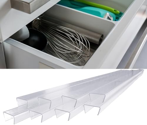 Prriudy Rigid Vinyl Clear Plastic Slip On Cabinet Door Protector Plastic Edge Guard for Protecting Kitchen Cabinet Stool Foot Rails Chair Rung (8) Prriudy