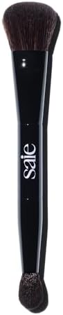 Saie The Double Brush - Multi-Use Dual Ended Makeup Brush To Highlight, Contour and Conceal - Large Ended Face Brush For Sculpting + Precise Application - Vegan, Cruelty-Free (1 Count) Saie