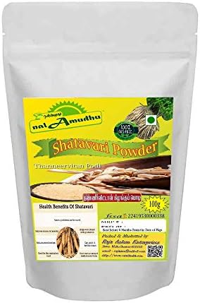 Shatavari | Asparagus Racemosus | Thaneervittan Kilangu Powder (Порошок) | for Vata & Pitta, Balanced Female Hormones, Energy, Vitality (100g/220lbs) NalAmudhu