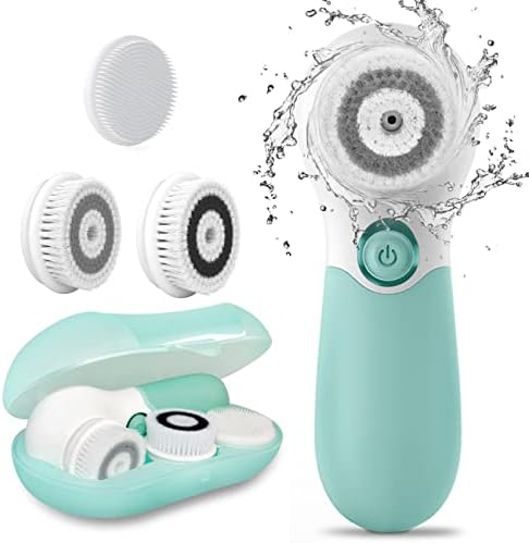 Facial Cleansing Brush Electric Facial Exfoliating Massage Brush with 3 Cleanser Heads and 2 Speeds Adjustable for Deep Cleaning, Removing Blackhead, Face Massaging TOUCHBeauty