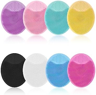 Face Scrubber, 8 PCS Silicone Face Scrubber Exfoliator for Women, Face Cleansing Brush Blackhead Acne Pore Pad for Deep Cleaning Skin Care MoHern