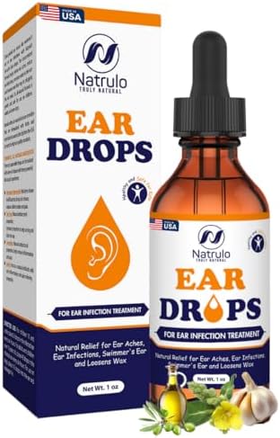 Natural Ear Drops (Капли) for Ear Infection – Herbal Eardrops for Adults, Children & Pets – Soothes Discomfort, Ear Aches, Itchy Ears, Swimmer's Ear, & Loosens Wax – Kids Safe Ear Oil Made in USA Natrulo