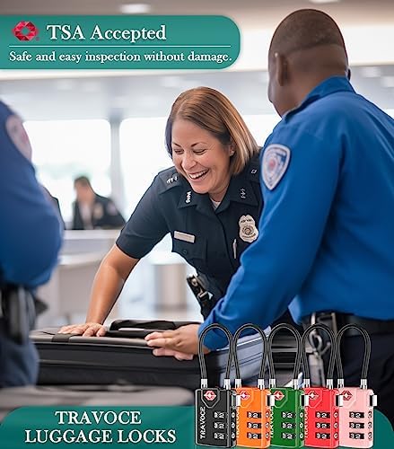 Аксессуары для путешествий Travoce Search Alert TSA Approved Travel Combination Luggage Cable Locks для чемоданов, спортивных шкафчиков, инструментов, рюкзаков (1, 2, 4, 6 и 10 штук) Travoce