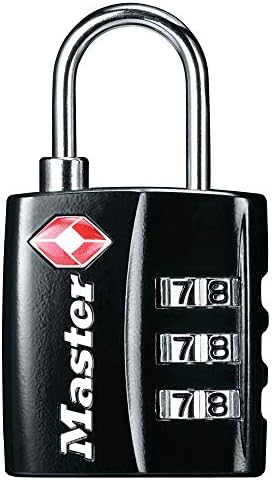 Замок для багажа Master Lock 4680DBLK, 1-3/16 дюйма в ширину, черный Master Lock