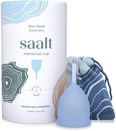 Saalt Menstrual Cup - Premium Design - Most Comfortable Period Cup - #1 Active Cup - Wear for 12 Hours - Soft, Flexible, Reusable Medical-Grade Silicone - Made in USA Saalt