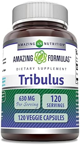 Amazing Formulas Organic Tribulus Terrestris Extract Supplement | 630 Mg Per Serving | 120 Veggie Capsules | Non-GMO | Gluten-Free | Made in USA Amazing Nutrition