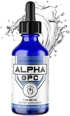 FWS Alpha GPC Choline Liquid Drops (Жидкие капли) - Brain Supplement for Memory and Focus - Fast Acting Nootropic Brain Support Supplement - 99% Pure L Alpha-GPC - 300mg - 30 Day Supply - Supports Healthy Brain FIREWATERSTAR HEALTH SUPPLEMENTS