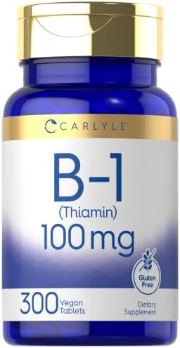 Carlyle Vitamin B-1 | 100mg | 300 Tablets (Таблетки) | Non-GMO and Gluten Free Thiamin Supplement Carlyle