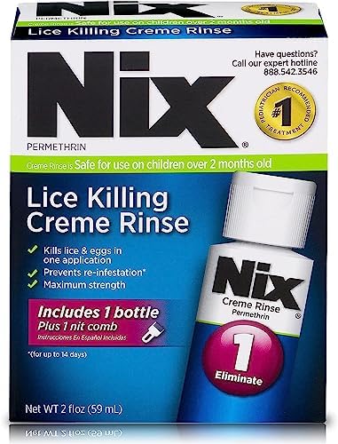 Nix Nix Lice Treatment Creme Rinse And Nit Removal Comb, 2 oz (Унции) (Pack of 3) Nix