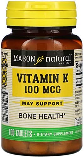 Mason Vitamins Vitamin K 100 mcg Tablets (Таблетки), 100-Count Bottles Mason Natural