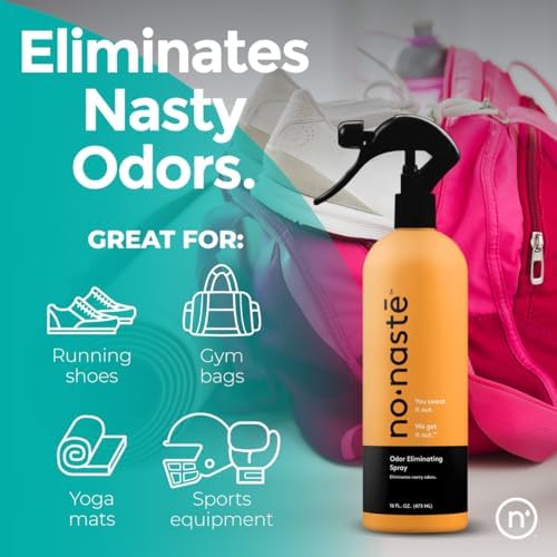 Odor Eliminating Spray - 16 Fl Oz (Pack of 1) - Shoe Deodorizer, Yoga Mat Spray, Boxing Glove Deodorizer, Gym Bag Deodorizer - Shoe Odor Elimination, No Washing Needed, Just Spray & Go Nonaste