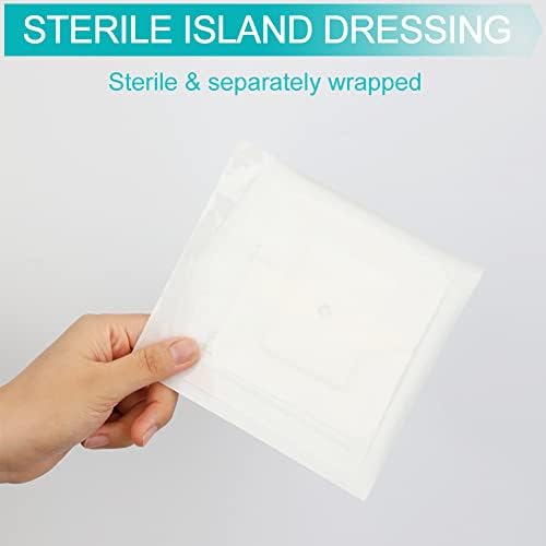 20 Pcs Feeding Tube Covers G Peg Tube Holder Split Drain Adhesive Bandages for Dialysis Catheter 4" x 4" Island Dressing Bordered Gauze Nuring Accessories EaseCare