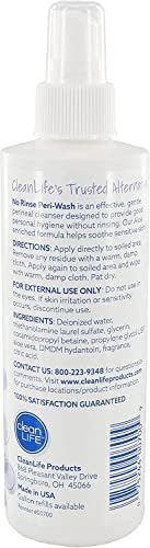 No-Rinse Peri-Wash, 8 fl oz - Soothing, Protecting Perineal Cleanser in a Rinse-Free Formula (Pack of 2) No-Rinse