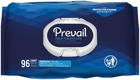 Prevail Scented Washcloths Large Tub, 12" x 8", 96 Count (Pack of 6) Prevail