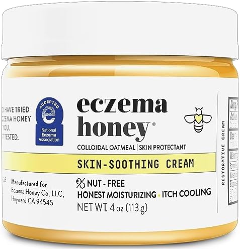 ECZEMA HONEY Nut-Free Original Skin-Soothing Cream - Honey Lotion For Dry & Sensitive Skin - Natural Eczema Cream for Adults & Kids - Itchy Relief Cream for Eczema, Psoriasis, Dermatitis & More (4 Oz) Eczema Honey