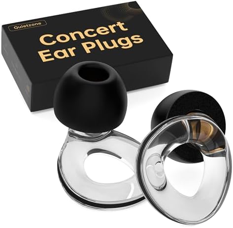 Ear Plugs for Concerts, QuietZone High Fidelity Hearing Protection for Concerts and Musicians, Reusable Silicone Ear Plugs for Work, Sleep, 30 dB Noise Cancelling（Blue） QuietZone