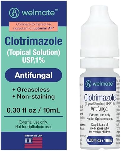 WELMATE Clotrimazole 1% Antifungal Topical Solution, 0.33 Fluid Ounce WELMATE