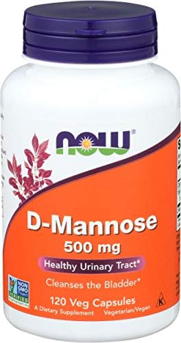 Now D-Mannose 500 mg, 300 Capsules (Капсулы) (Pack of 2) - Vegan Non GMO Supplement for Women and Men - Supports Healthy Urinary Tract, Cleanses The Bladder NOW Foods