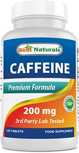 Best Naturals Caffeine Pills 200mg, 120 Count Best Naturals