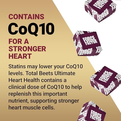 FORCE FACTOR Total Beets Ultimate Heart Health Blood Pressure Support Chews with CoQ10, Beet Root Powder (Порошок), Grape Seed Extract, Blood Pressure Supplement for Circulation & Blood Flow, 60 Soft Chews (Мягкие жевательные конфеты) Force Factor