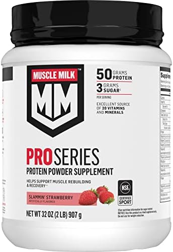 Протеиновый порошок Muscle Milk Pro, Ваниль, 900 г, 11 порций, 50 г белка, 3 г сахара, 20 витаминов и минералов Muscle Milk