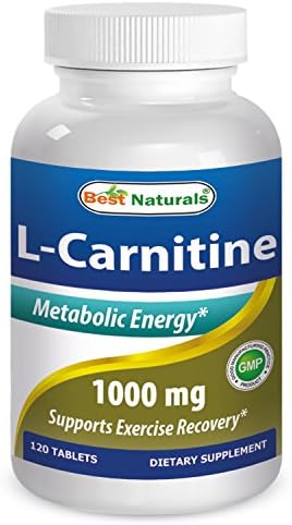 Best Naturals L-Carnitine Fumarate 1000mg per Tablet - 120 Count - Boosts Cellular Energy Best Naturals