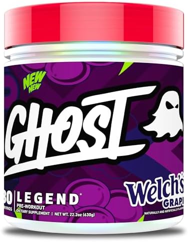 GHOST Legend V3 Pre-Workout Powder (Порошок), Blue Raspberry - 30 Servings (Порции) - PreWorkout for Men & Women with Caffeine, L-Citrulline, & Beta Alanine for Energy & Focus - Free of Soy, Sugar & Gluten, Vegan Ghost