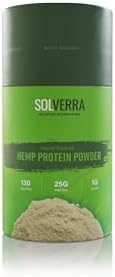 Solverra Holistics - Hemp‌ ‌Protein Powder (Порошок) ‌25g, Non-GMO, Fiber, Edestin, Essential Amino Acids, Vegan Protein Powder Plant Based for Muscle Building & Recovery (Natural Flavored),16oz‌ Solverra Holistics International