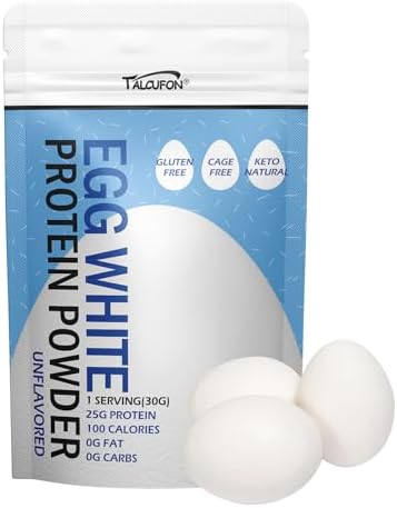 Egg White Protein Powder (Порошок) 8Oz Pasteurized No Additives, High Protein, Gluten-Free Ideal for Baking and Cooking, Unflavored (Без вкуса) 227G Talcufon