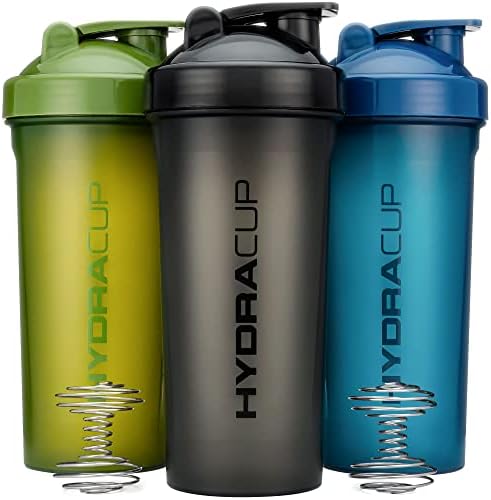 Hydra Cup [3 Pack] 45 Ounce Shaker Bottles for Protein Shakes, Jumbo Shaker Cups with Ball Blender Whisk, Extra Large Bottle with Handle (Dark Colors) Hydra Cup