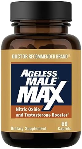 Max Total Testosterone Booster Supplement for Men, 60 Caplets Ageless Male