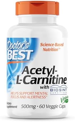 Doctor's Best Acetyl L-Carnitine, Help Boost Energy Production, Support Memory/Focus, Mood, Non-GMO, Vegan, Gluten Free Doctor's Best