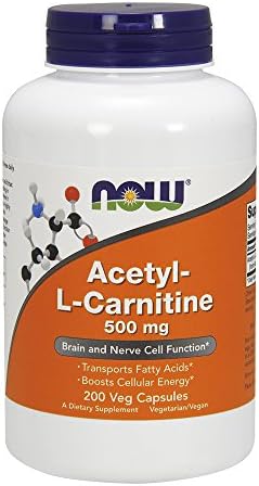 NOW Foods Now Acetyl L Carnitine 500mg, 360 Veg Capsules (Вегетарианские капсулы) - Non-GMO ACL 500 mg Caps NOW Foods