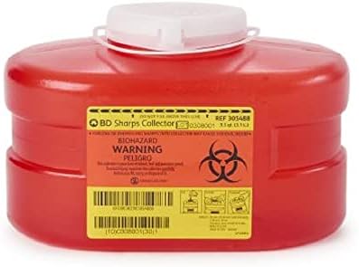 B-D Multi-Use One-Piece Sharps Containers - Regular Funnel Vented Cap, 3.3 Quart BD