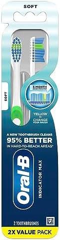 Oral-B Indicator Ortho Toothbrush, Trimmed for Braces, 35 Soft (Colors Vary) - Pack of 2 Oral-B