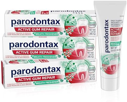 Parodontax Active Gum Repair Breath Freshener Toothpaste, 3x3.4 oz Parodontax