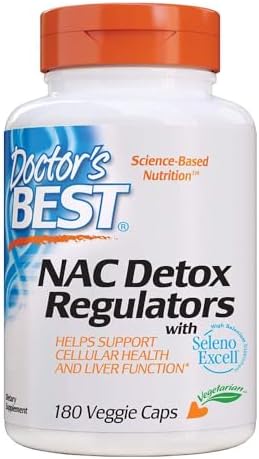 Doctor's Best NAC Detox Regulators with Seleno Excell, Non-GMO, Vegetarian, Gluten Free, Soy Free, 60 Veggie Caps Doctor's Best