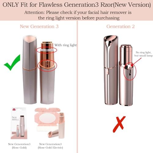 Generation 3 Replacement Heads for Flawless Replacement Heads Gen 3 Compatible with Finishing Touch Flawless Facial Hair Remover Ring Light Version,New Upgraded Replacement Blades for Flawless,2 Pack. YOUNGPRO