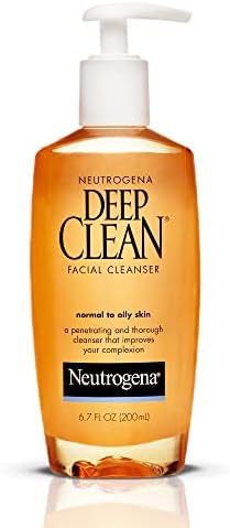 Neutrogena Deep Clean Daily Facial Cleanser with Beta Hydroxy Acid for Normal to Oily Skin, Alcohol-Free, Oil-Free & Non-Comedogenic, 6.7 fl. oz Neutrogena