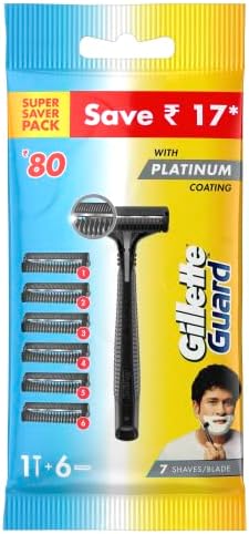 Gillette Guard Manual Shaving Razor Blades - 6 Cartridges, 1 Razor Gillette