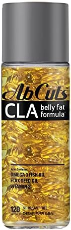 CLA Belly Fat Formula - 120 Easy-to-Swallow Softgels (Мягкие капсулы) - Omega 3 Fish Oil, Flaxseed Oil and Vitamin E - Helps Increase Antioxidant Supply and Healthy Body Composition AbCuts