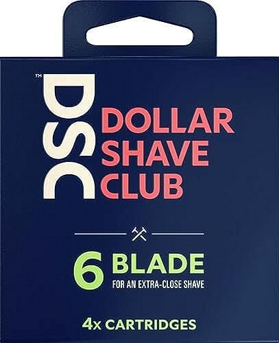 Dollar Shave Club 6-Blade Razor Refill Cartridges for an Extra Close Shave Shave with Precision 4 Count Dollar Shave Club