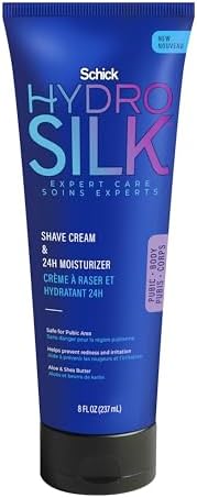 Schick Hydro Silk Shave Cream & 24-Hour Moisturizer | Pubic Hair Shave Cream for Women and Bikini Area Moisturizer, Shaving Cream for Women Sensitive Skin, 8 fluid oz Schick Hydro Silk