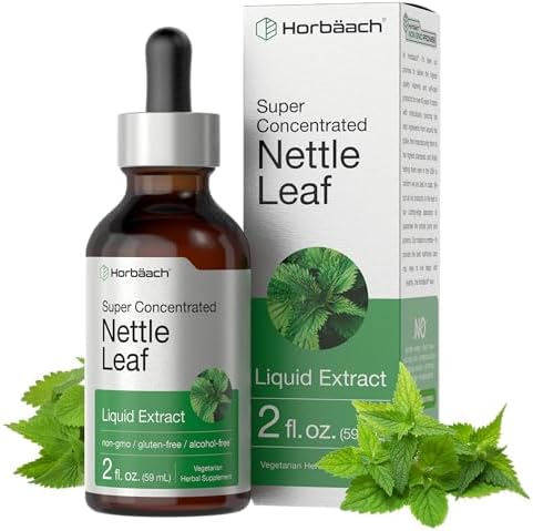 Horbäach Nettle Leaf Extract Drops (Капли) | 2 fl oz (Жидкие унции) | Alcohol Free | Vegetarian Liquid (Жидкость) Supplement | Non-GMO, Gluten Free Tincture Horbäach