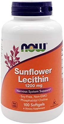 NOW FOODS Sunflower Lecithin 1200MG, 100 Count NOW Foods